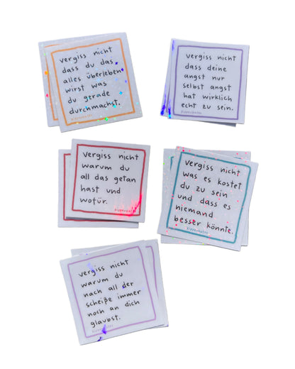 vergiss nicht | stickerset