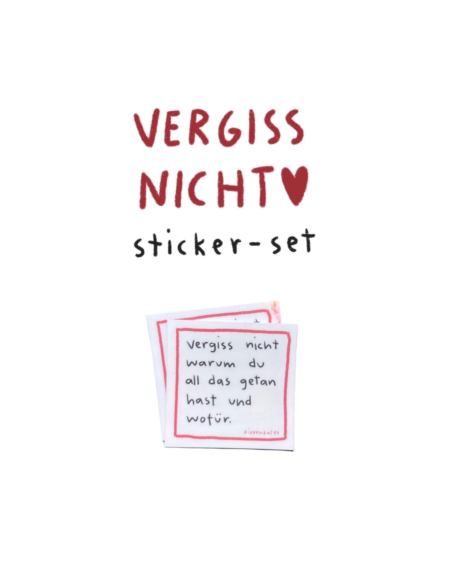 vergiss nicht | stickerset