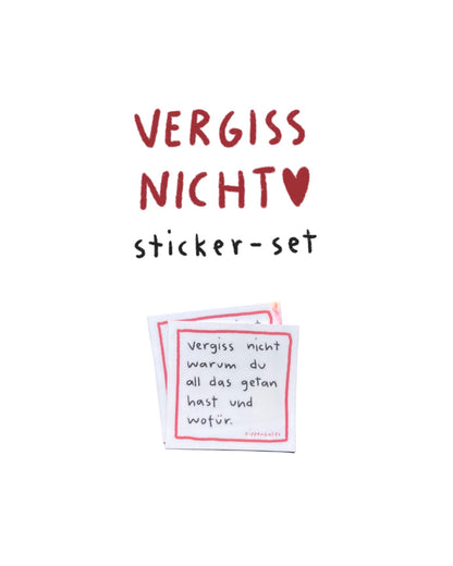 vergiss nicht | stickerset